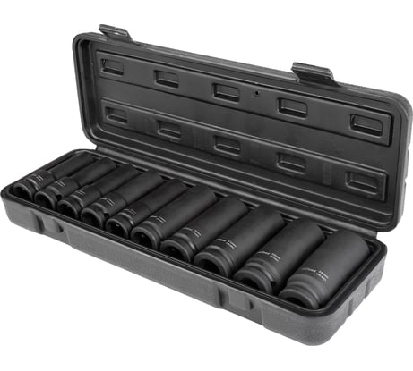Набор ударных удлиненных головок 10-24 мм, 1/2", 10 шт. AV Steel AV-721410