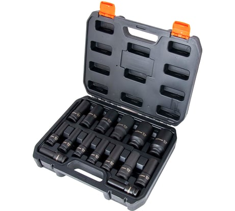 Набор ударных удлиненных головок 10-32 мм, 1/2", 15 шт. AV Steel AV-721415