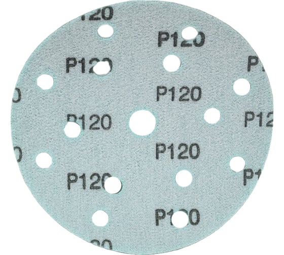 Диск абразивный с липучкой DTC-Film (green) 150 мм, 15 отверстий, P120, 5 шт BRUSHTEX 150G15-120