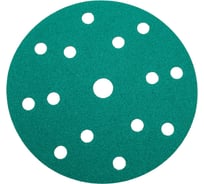 Диск абразивный с липучкой DTC-Film (green) 150 мм, 15 отверстий, P80, 5 шт BRUSHTEX 150G15-80