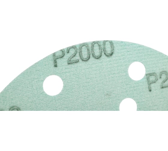 Диск абразивный с липучкой DTC-Film (green) 150 мм, 15 отверстий, P2000, 5 шт BRUSHTEX 150G15-2000