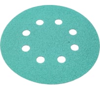 Диск абразивный с липучкой dtc-film (green), 125 мм, 8 отверстий, зерно р80, уп. 10 шт BRUSHTEX 125G8-80