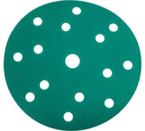 Диск абразивный с липучкой DTC-Film (green) 150 мм, 15 отверстий, P240, 5 шт BRUSHTEX 150G15-240