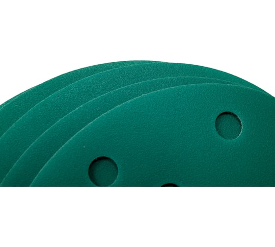 Диск абразивный с липучкой DTC-Film (green) 150 мм, 15 отверстий, P240, 5 шт BRUSHTEX 150G15-240