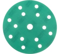 Диск абразивный с липучкой DTC-Film (green) 150 мм, 15 отверстий, P1200, 5 шт BRUSHTEX 150G15-1200