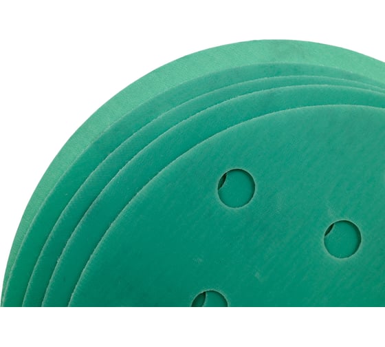Диск абразивный с липучкой DTC-Film (green) 150 мм, 15 отверстий, P1200, 5 шт BRUSHTEX 150G15-1200