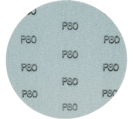 Диск абразивный с липучкой DTC-Film (green) 150 мм, 0 отверстий, P80, 5 шт BRUSHTEX 150G0-80