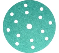 Диск абразивный с липучкой DTC-Film (green) 150 мм, 15 отверстий, P60, 5 шт BRUSHTEX 150G15-60