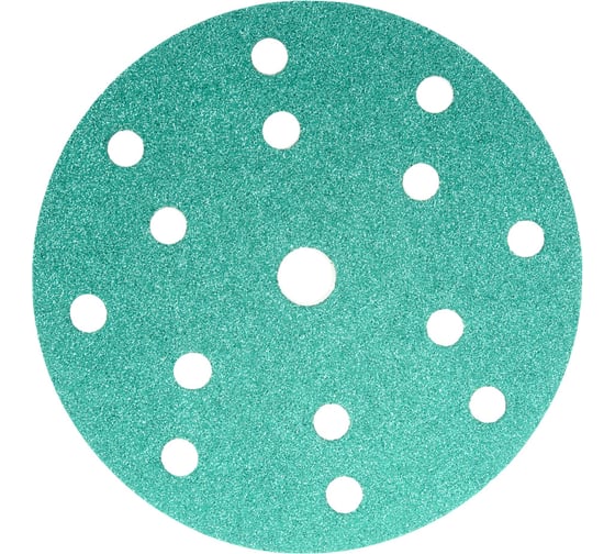 Диск абразивный с липучкой DTC-Film (green) 150 мм, 15 отверстий, P60, 5 шт BRUSHTEX 150G15-60 1