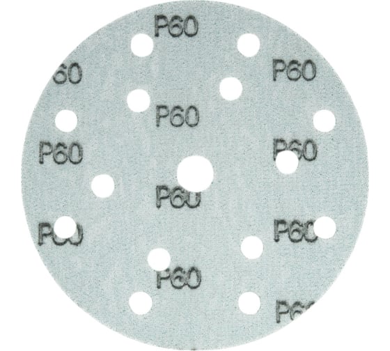 Диск абразивный с липучкой DTC-Film (green) 150 мм, 15 отверстий, P60, 5 шт BRUSHTEX 150G15-60