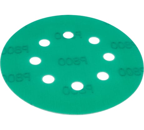 Диск абразивный с липучкой DTC-Film (green) 125 мм, 8 отверстий, P800, 10 шт BRUSHTEX 125G8-800
