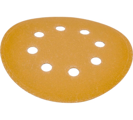 Диск абразивный с липучкой Sandpaper (yellow) 125 мм, 8 отверстий, P240, 10 шт BRUSHTEX 125Y8-240 1