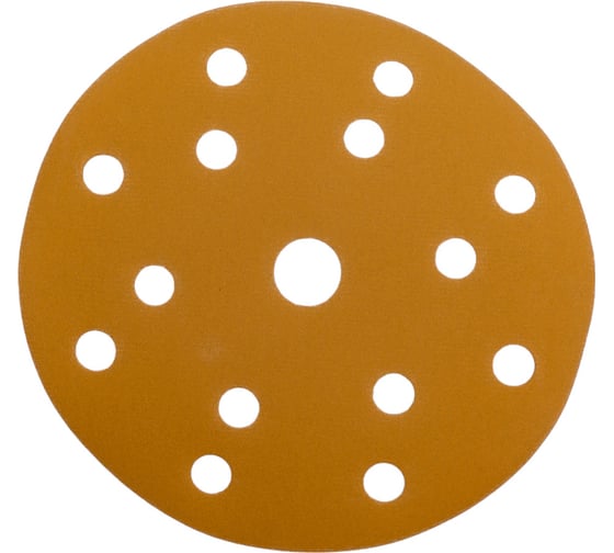 Диск абразивный с липучкой Sandpaper (yellow) 150 мм, 15 отверстий, P400, 5 шт BRUSHTEX 150Y15-400