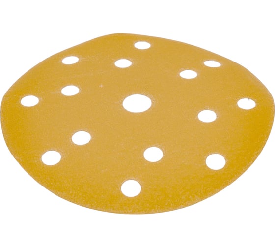 Диск абразивный с липучкой Sandpaper (yellow) 150 мм, 15 отверстий, P320, 5 шт BRUSHTEX 150Y15-320
