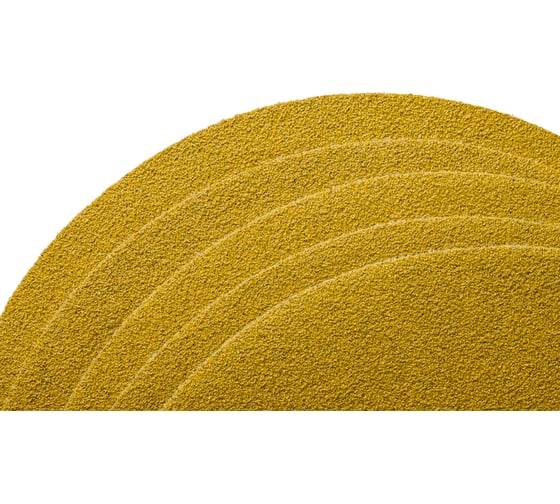 Диск абразивный с липучкой Sandpaper (yellow) 150 мм, без отверстий, P80, 5 шт BRUSHTEX 150Y0-80