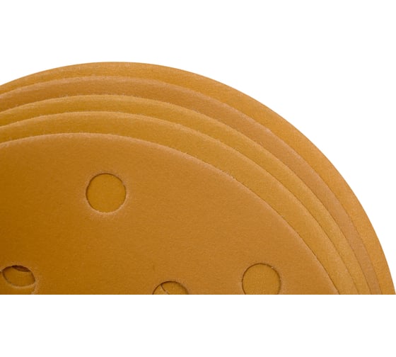 Диск абразивный с липучкой Sandpaper (yellow) 150 мм, 15 отверстий, P600, 5 шт BRUSHTEX 150Y15-600