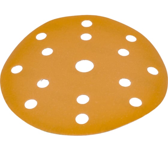 Диск абразивный с липучкой Sandpaper (yellow) 150 мм, 15 отверстий, P800, 5 шт BRUSHTEX 150Y15-800 1