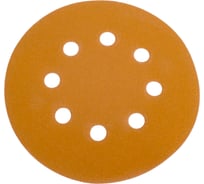 Диск абразивный с липучкой Sandpaper (yellow) 125 мм, 8 отверстий, P320, 10 шт BRUSHTEX 125Y8-320
