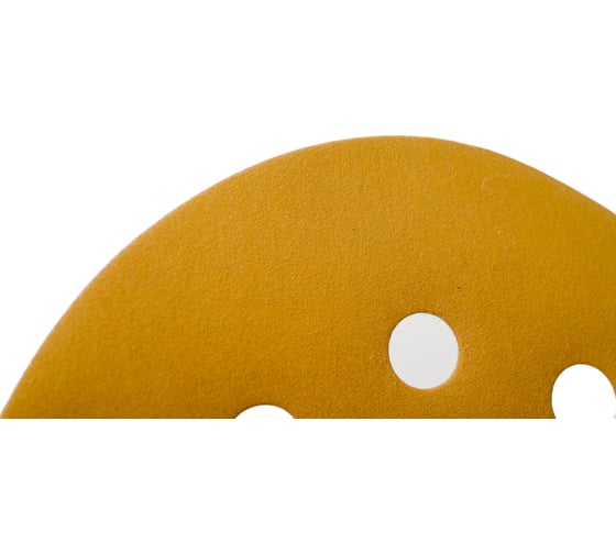 Диск абразивный с липучкой Sandpaper (yellow) 125 мм, 8 отверстий, P400, 10 шт BRUSHTEX 125Y8-400