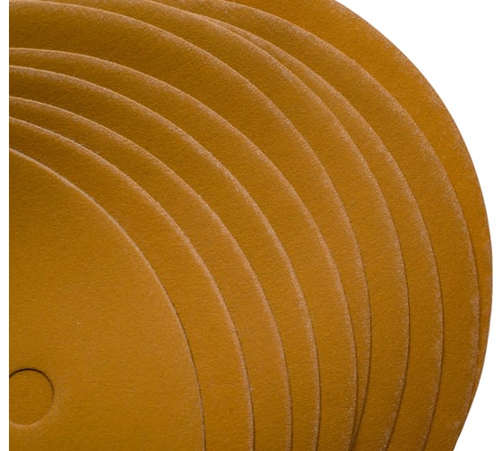 Диск абразивный с липучкой Sandpaper (yellow) 125 мм, 8 отверстий, P400, 10 шт BRUSHTEX 125Y8-400