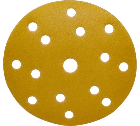 Диск абразивный с липучкой Sandpaper (yellow) 150 мм, 15 отверстий, P240, 5 шт BRUSHTEX 150Y15-240