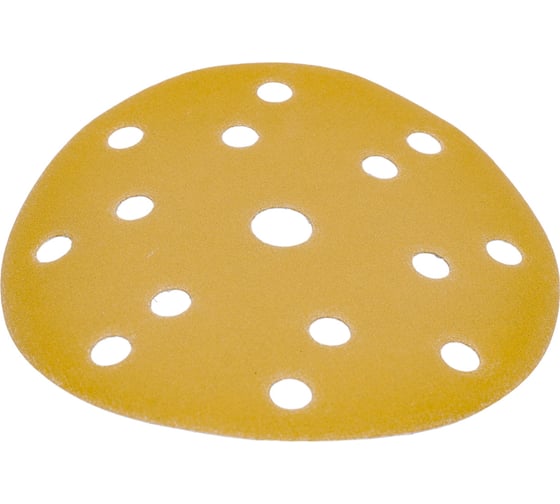 Диск абразивный с липучкой Sandpaper (yellow) 150 мм, 15 отверстий, P240, 5 шт BRUSHTEX 150Y15-240