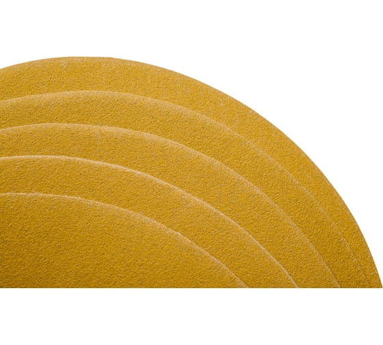 Диск абразивный с липучкой Sandpaper (yellow) 150 мм, 8 отверстий, P180, 5 шт BRUSHTEX 150Y8-180