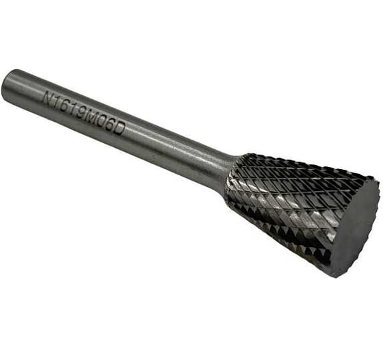 Бор-фреза твердосплавная тип N161906 (обратный конус) 16.0 мм, хвостовик 6 мм, двойная насечка TORNERI Т018451