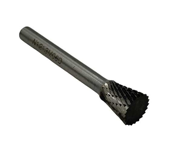 Бор-фреза твердосплавная тип N121306 (обратный конус) 12.0 мм, хвостовик 6 мм, двойная насечка TORNERI Т018450