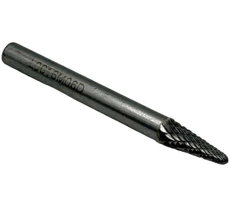 Бор-фреза твердосплавная тип L061606 (коническая с закругленным концом) 6.0 мм, хвостовик 6 мм, двойная насечка TORNERI Т018434