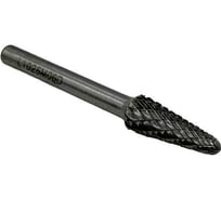 Бор-фреза твердосплавная тип L102506 (коническая с закругленным концом) 10.0 мм, хвостовик 6 мм, двойная насечка TORNERI Т018436