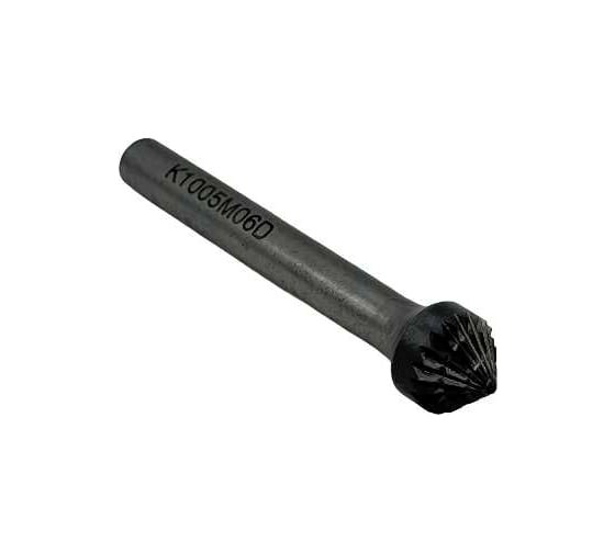 Бор-фреза твердосплавная тип K100506 (коническая) 10.0 мм, хвостовик 6 мм, двойная насечка TORNERI Т018430 1