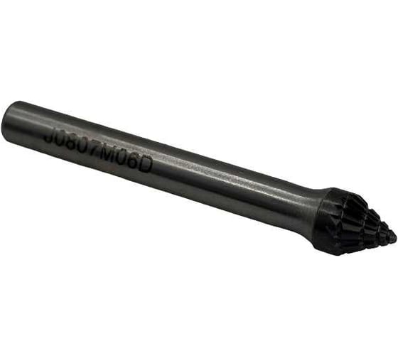 Бор-фреза твердосплавная тип J080706 (коническая) 8.0 мм, хвостовик 6 мм, двойная насечка TORNERI Т018423 1