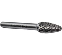 Бор-фреза твердосплавная тип F102006 (сфероконическая) 10.0 мм, хвостовик 6 мм, двойная насечка TORNERI Т018406