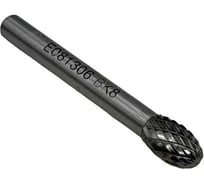 Бор-фреза твердосплавная тип E081306 (овальная) 8.0 мм, хвостовик 6 мм, двойная насечка TORNERI Т018399