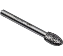 Бор-фреза твердосплавная тип E101606 (овальная) 10.0 мм, хвостовик 6 мм, двойная насечка TORNERI Т018400