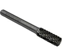 Бор-фреза твердосплавная тип В082006 (цилиндрическая) 8.0 мм, хвостовик 6 мм, торц.зуб, двойная насечка TORNERI Т018381