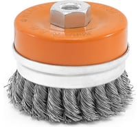 Щетка-крацовка чашка с бандажом 100 мм, М14, стальная Pobedit 2129100