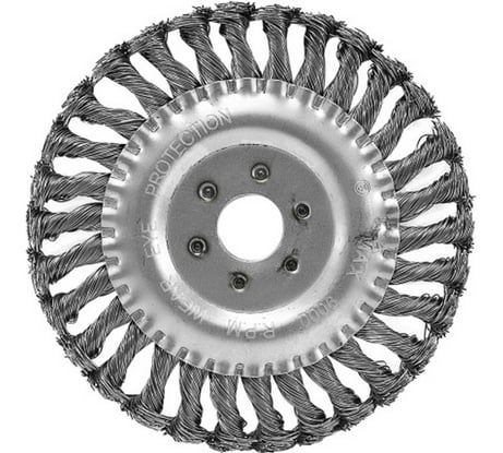 Щетка-крацовка плоская 150 мм, 22.2 мм, стальная витая проволока Pobedit 2126150