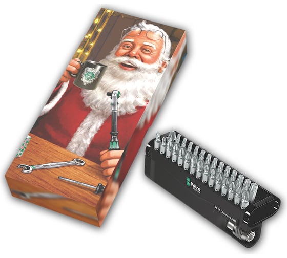 Набор бит c битодержателем Christmas 2023 Bit-Check 30 предметов, 1/4" C 6.3, PH/PZ/TX WERA WE-05136038001 1