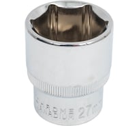 Головка торцевая 6-гранная с насечкой FLANK 27 мм, 1/2" DR, CrV Pobedit 2843527