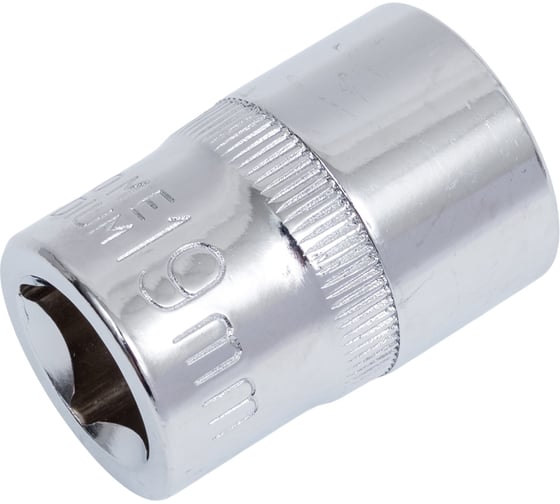 Головка торцевая 6-гранная с насечкой FLANK 19 мм, 1/2" DR, CrV Pobedit 2843519 1