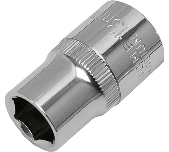Головка торцевая 6-гранная с насечкой FLANK 13 мм, 1/2" DR, CrV Pobedit 2843513