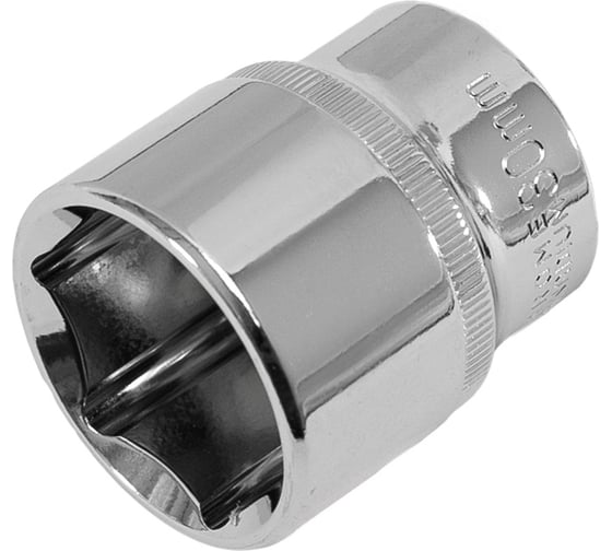 Головка торцевая 6-гранная с насечкой FLANK 30 мм, 1/2" DR, CrV Pobedit 2843530