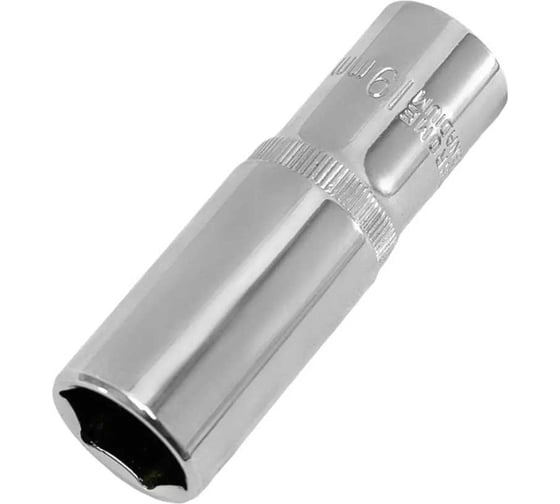 Головка торцевая 6-гранная удлиненная с насечкой FLANK 19 мм, 1/2" DR, CrV Pobedit 2844519