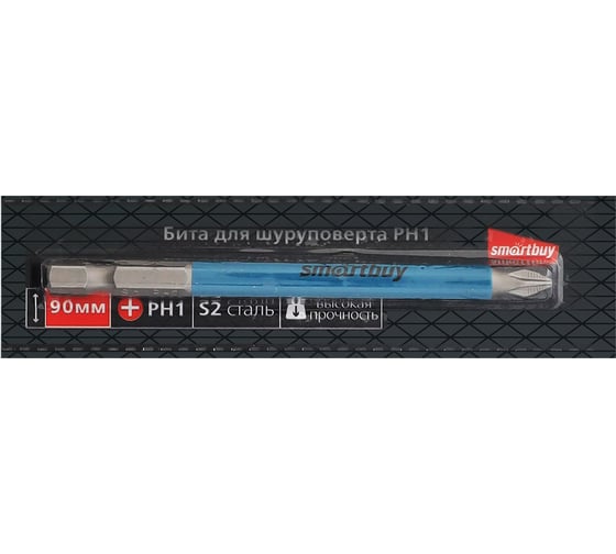 Бита для шуруповерта PH1, 90 мм, S2, 10 шт Smartbuy SBT-SCB-PH1-90p2