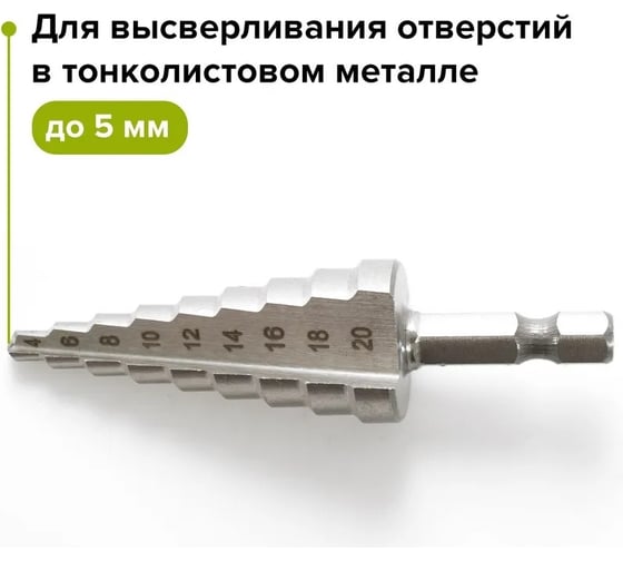 Сверло по металлу ступенчатое 4-20 мм, HSS Pobedit 4592020