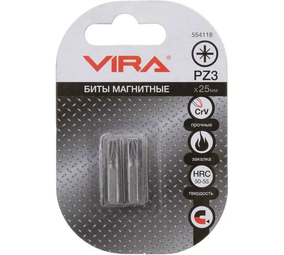 Биты CR-V (2 шт, PZ3, 25 мм) VIRA 554118
