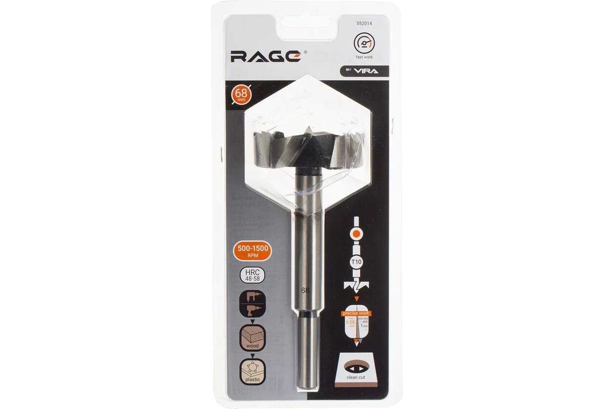 Сверло Форстнера 68 мм RAGE by VIRA 552014 - выгодная цена, отзывы ...