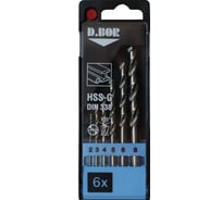 Набор сверл (6 шт, 2 - 8 мм, HSS-G) по металлу D.BOR 141006104D-T